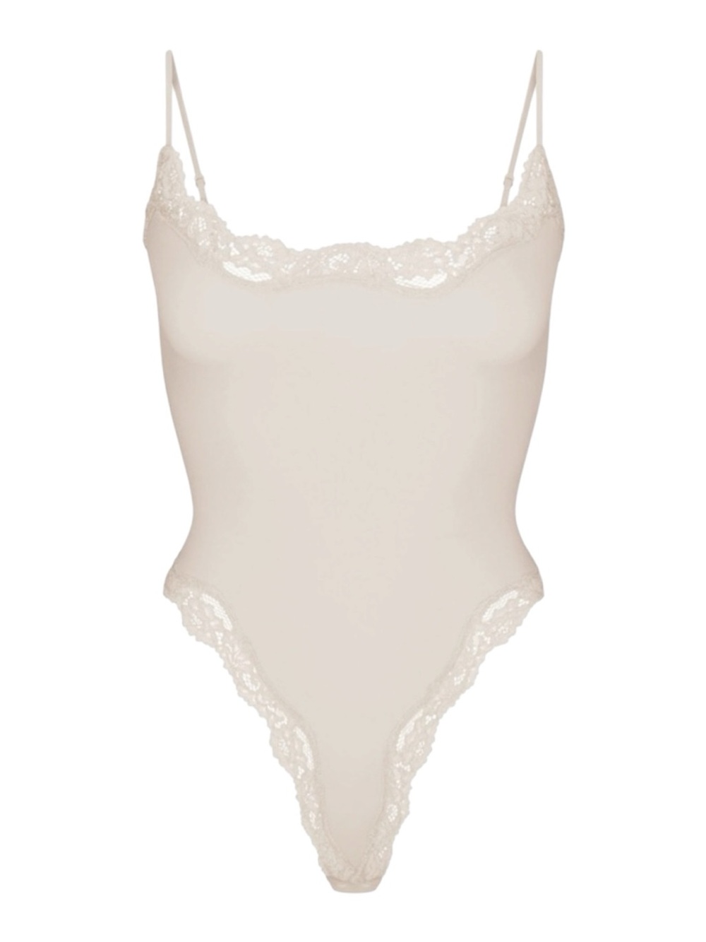 Skims Light Taupe Beige Lace Bodysuit Snap Closure Adjustable Straps Small Kim K
